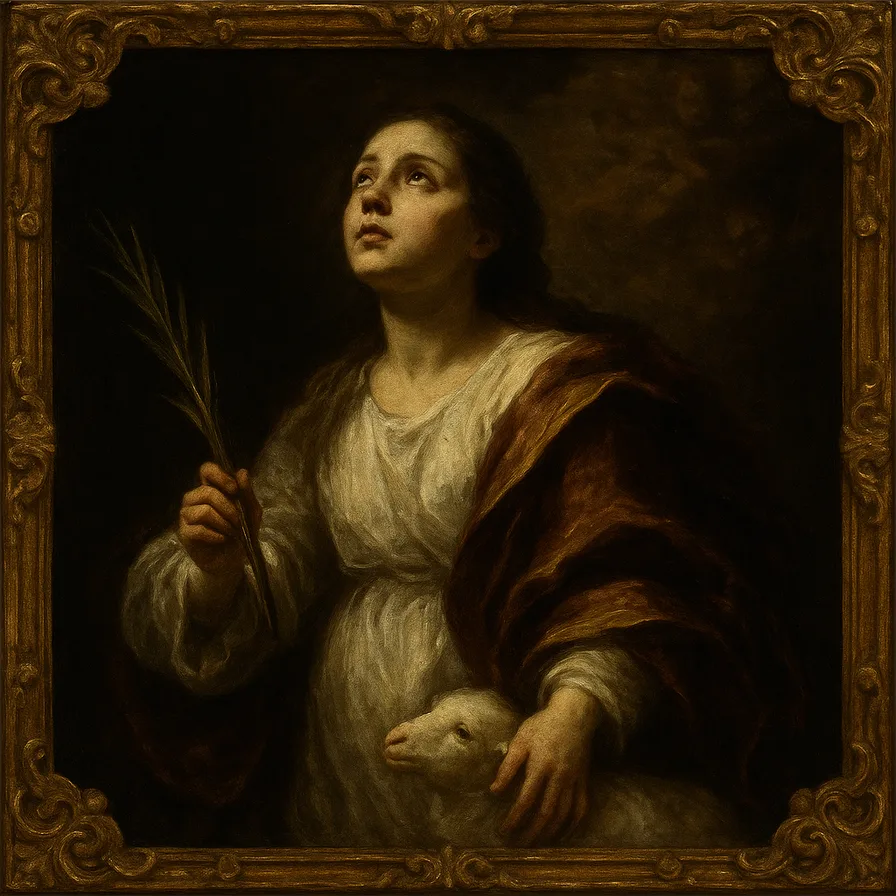 Baroque portrait of Agnes of Rome